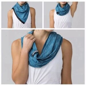 Lululemon Vinyasa‎ Rulu Teal Blue Customizable Snap Scarf Wrap One SIze